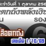 เสือตกถังพลังเงินดี 1/10/2569 เลขเด็ดหวยเด็ดงวดนี้